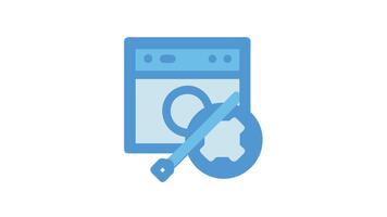 browser fönster med rycka ikon, webb utveckling Stöd video