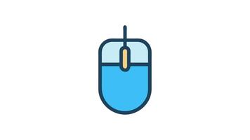 stiliserade dator mus på vit bakgrund för design projekt video