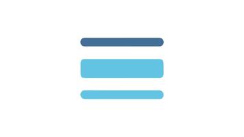 Hamburger menù icona visualizzazione navigazione opzioni piatto design video