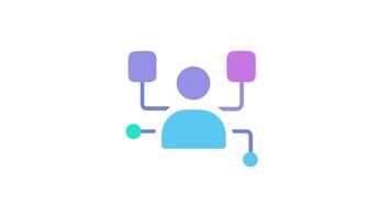 abstrakt nätverk ikon med ansluten komponenter på vit bakgrund video