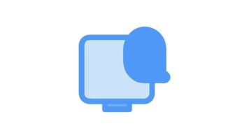 dator skärm med meddelande underrättelse ikon platt design illustration video