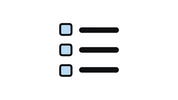 Checklist with boxes and lines for task management video