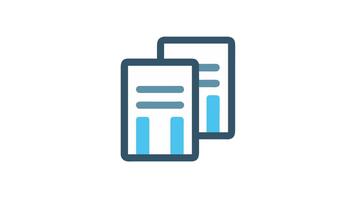 Two documents with bar graph indicators overlapping each other video