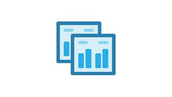 Bar charts on reports analyzing financial data performance video