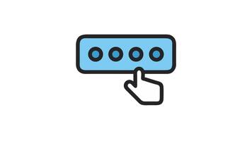 contraseña entrada con mano cursor en minimalista estilo video