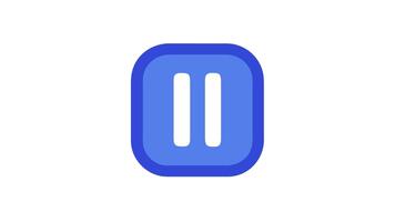 Modern pause button in blue and white color scheme video