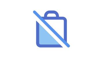 tömma batteri ikon med en diagonal linje tvärs över den video