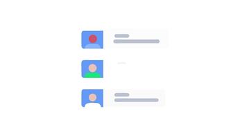 Minimalist graphic of three user interface list items video