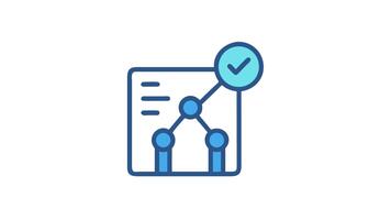 data godkännande med bock på ansluten cirklar Graf video