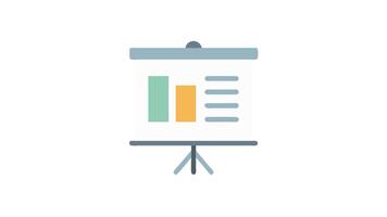 Presentation screen with bar graph and text illustration video