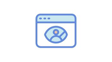 rede navegador janela com olho em forma do utilizador ícone ilustração video