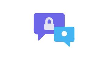 seguro comunicación concepto con habla burbujas y un candado video