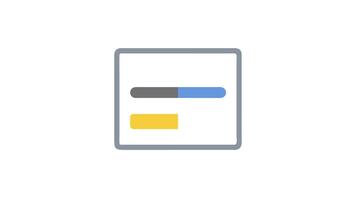 semplificato grafico icona nel un' rettangolare telaio, piatto design video