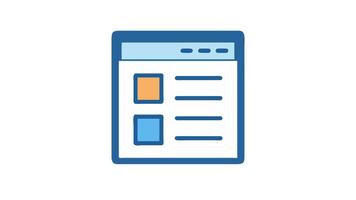 astratto sito web telaio con soddisfare elenco nel cartone animato stile video