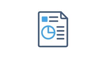 data Rapportera ikon med Diagram och text rader grafisk video