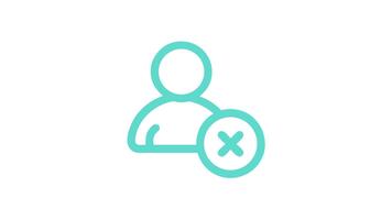 Elimina utente icona con attraversare cerchio nel piatto design video