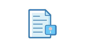 Document with user profile, Animation flat icon symbol video
