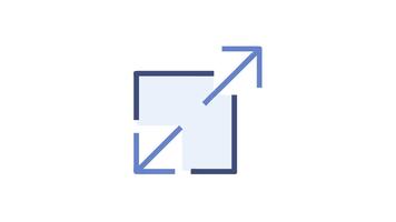 förlänga och maximera visuell ikon på vit bakgrund visa video