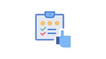 Checklist with thumb up icon, task management concept image video