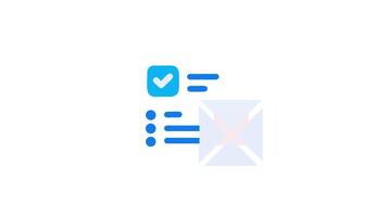 digital Lista de Verificación gráfico con aceptación y rechazo símbolos video