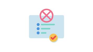 Icon representing incomplete form submission with approved alternative submission video