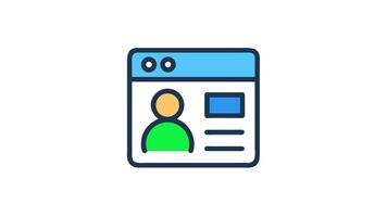 digital avatar en un navegador marco con minimalista diseño video