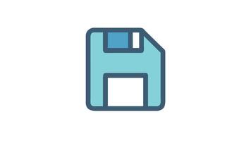 retro diskett disk ikon med enkel, rena design element video