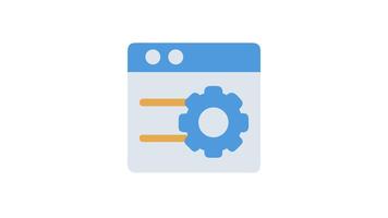 Website settings gear icon displaying web development concept video