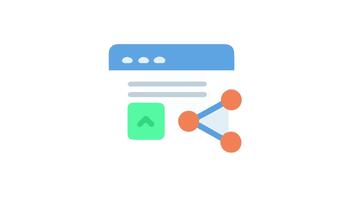 delen icoon weergegeven in browser voor sociaal netwerk wisselwerking video