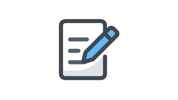 digitale documento con matita icona per la creazione di Appunti e record video