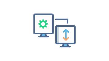 överföra data mellan datorer synkronisering och inställningar illustration video