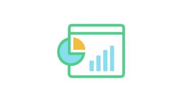 Stylized data chart with pie and bar graphs Animation video