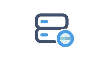 Database server icon with verification on a White Background video