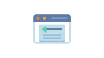 navegador ventana mostrando sitio web información plano animación diseño video