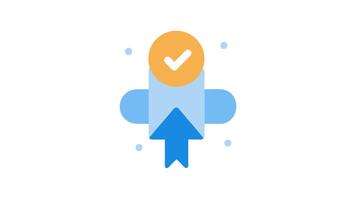 Successfully uploaded data icon with upload and check mark video