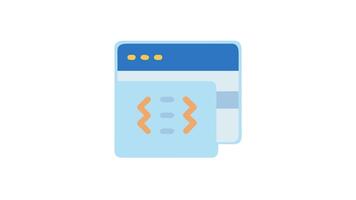 semplice piatto ragnatela del browser animazione design icona per codifica video