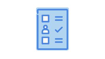 checklista ikon representerar undersökning eller framgångsrik underkastelse form video