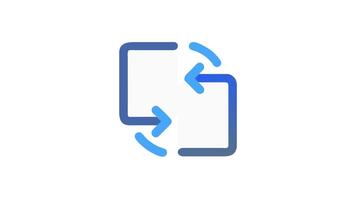 data synkronisering ikon som visar två dokument med överföra pilar video