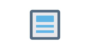 avrundad fyrkant ikon av lista med rader inuti form video