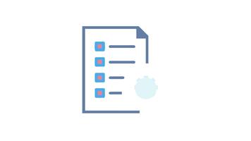 Document with gear, settings, options and configuration interface video
