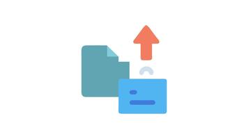 Data upload flat icon with document and arrow symbol video