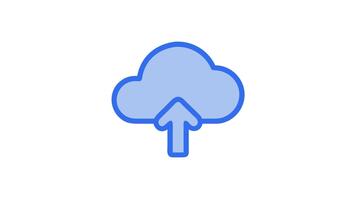 moln data ladda upp ikon för digital lagring lösningar video