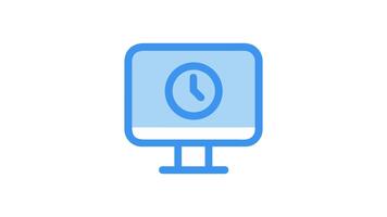 stilizzato computer tenere sotto controllo con orologio mostrando tempo concetto icona video