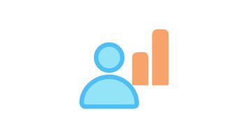 User analytics chart icon data visualization on White Background video
