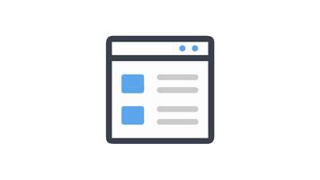 Simple browser window graphic depicting content and website layout video