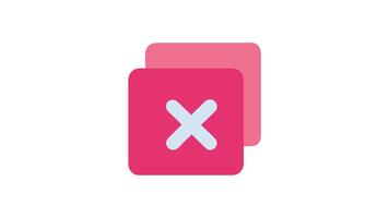 Delete or close icon overlay with soft color palette video