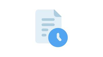 dokumentera deadline närmar sig underrättelse med klocka och fil ikon video