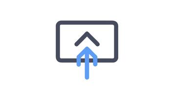 grafiska ladda upp ikon med uppåt pekande pil design video