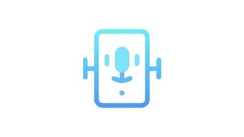 estilizado inteligente altavoz en cuadrado marco con degradado color video