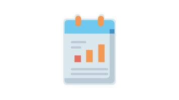 Calendar icon displaying a bar graph on a White Background video